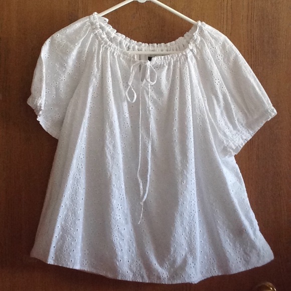 white eyelet top plus size